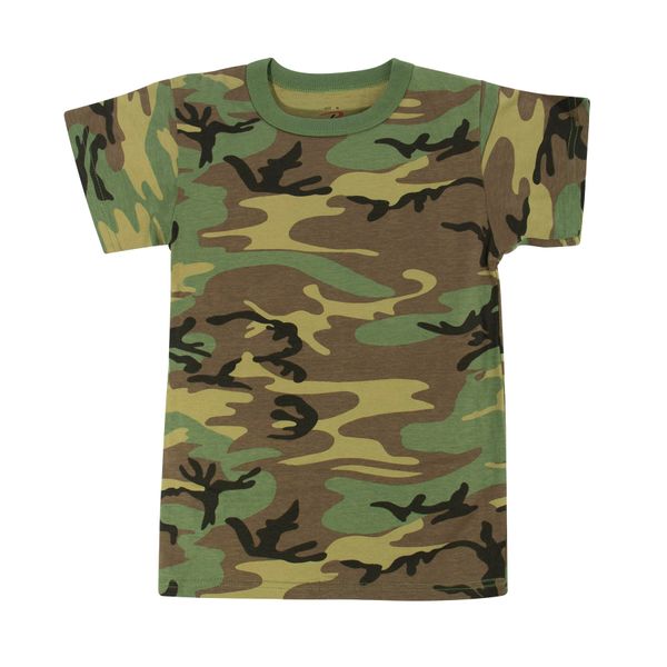 Rothco Kids T-Shirt, Woodland Camo, Medium