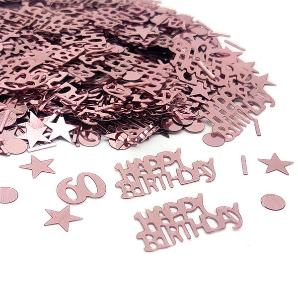 60 Birthday Confetti, 60th Rose Gold Metallic Foil Sequins Table Scatter Sprinkles for 60 Years Birthday Party Anniversary Table Party Decorations 15g A3MGSRZX (60th)