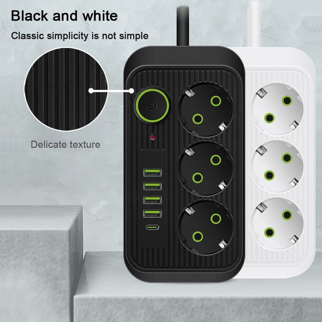 Eu Plug Power Strip 2m Extension Cable Multiprise 8 Ac Outlets Electrical  Socket With 4 Usb 3.1a Fast Charging Network Filter - Electrical Sockets -  AliExpress