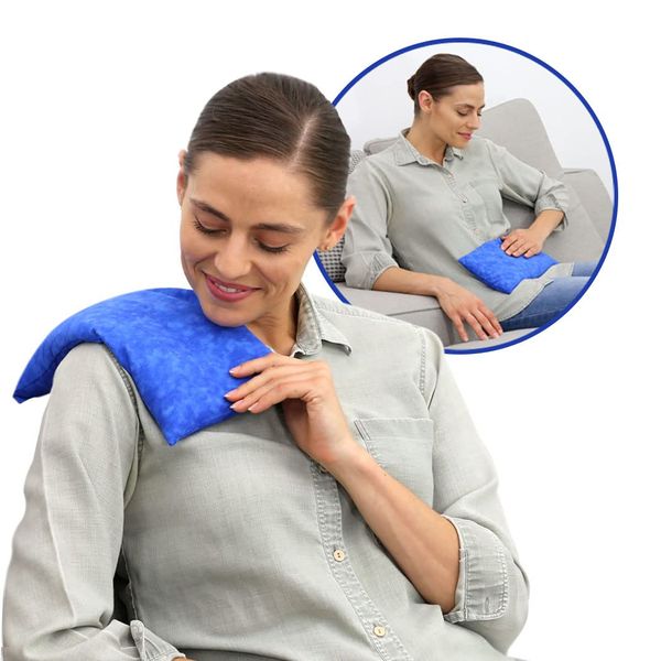 Nature Creation Reusable Microwave Heat Pad - Microwave Heating Pad for Neck and Shoulders, Cold Compress & Hot Pack, Heat Pack Warming Pad, Microwavable Heating Pads for Cramps, Blue Marble 1 Pack