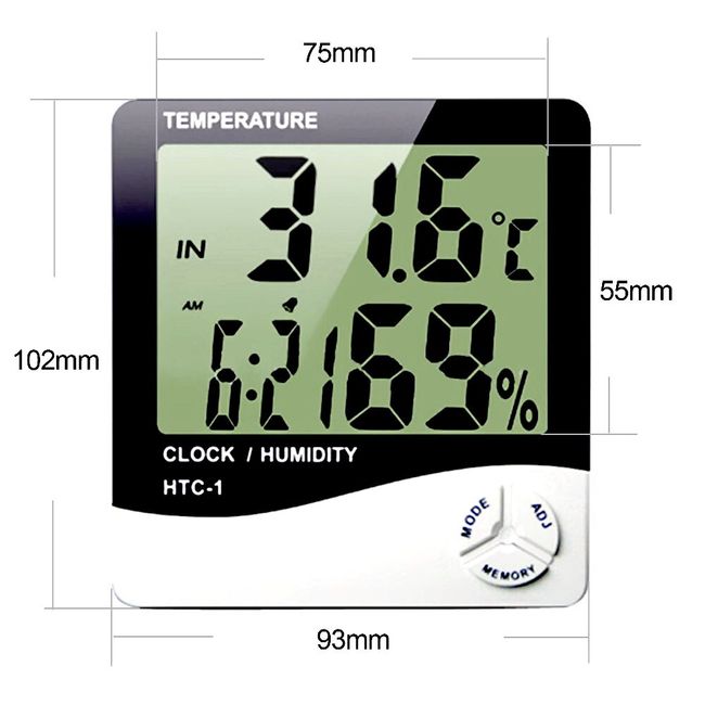 LCD Car Touch Screen Digital Thermometer Hygrometer Indoor Home