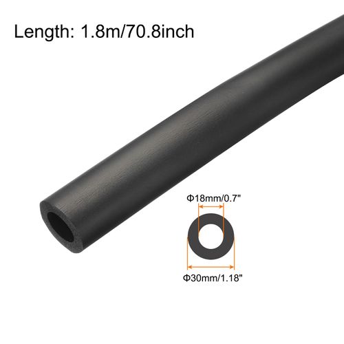 Rebower 18mm ID Pipe Insulation Tubing 6mm Thick Heat Preservation Foam Tube, [for Plumbing Freeze Protection Exercise Handle] - 30mm OD/6ft/Black