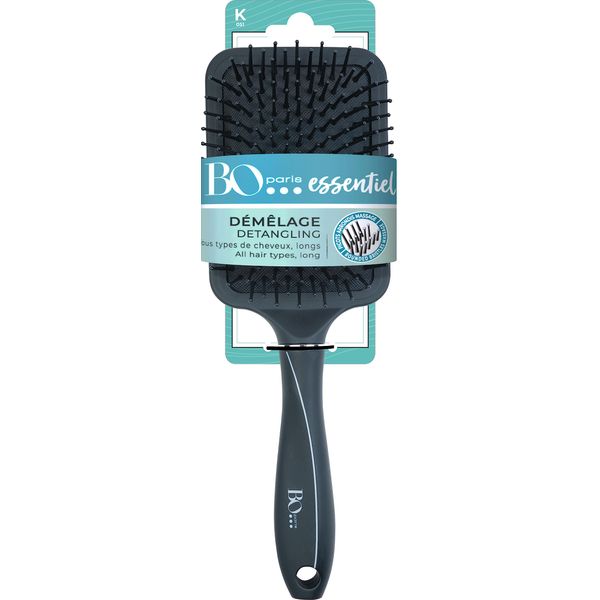 Bo...Paris - Paddle Pneumatic Detangling Brush - Collection Essential - Hair Brush with Rounded Knobs - For All Hair Types - Brush for Long Hair - 1 Piece