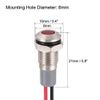 sourcing map Signal Indicator Light AC/DC 12V-24V 8mm Red LED Metal Shell