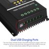 Dual USB 100A MPPT Solar Charge Controller 12V 24V 36V 48V PV Battery Regulator