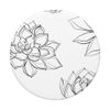 White Base Black Drawing Succulent Plants Pattern PopSockets Grip and Stand for Phones and Tablets