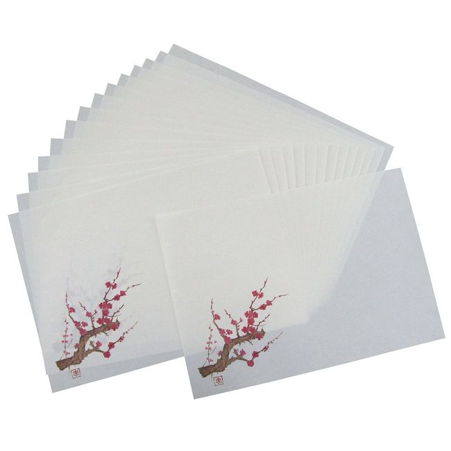 Shimomura Planning Japanese Paper Style Placemat, Kanbai (15 Sheets) 38008