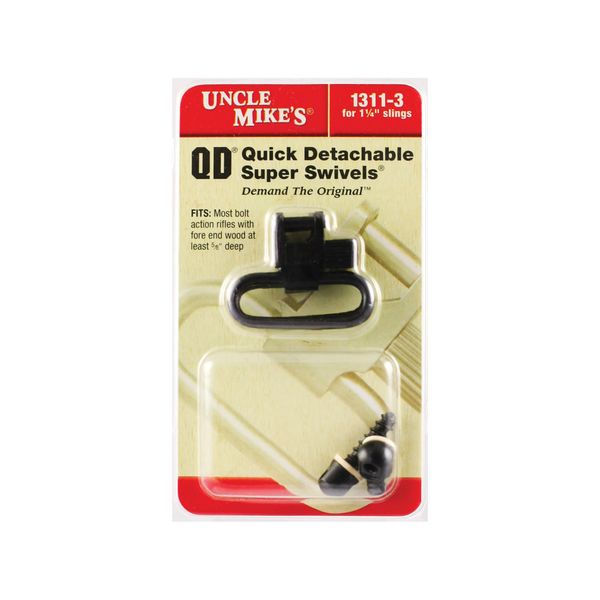 Uncle Mike's QD 115 Swivel - Tri-Lock - Standard Swivels QD 115 RGS Blued 1 1/4', Wood Screw Type, Clam 13113