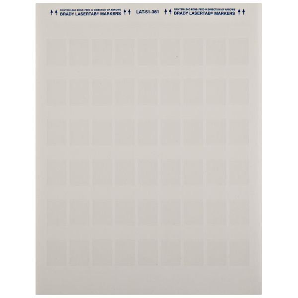 Brady LAT-51-361-1 0.75" Width x 1.5" Height, B-361B Self-Laminating Polyester, Matte Finish White/Translucent Laser Printable Label (Pack of 1000)