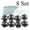 Pro Bamboo Kitchen 8 Sets Black Knobs Kit Galvanized Iron Philip's Head Screw 1/4-20x2 and 1/4" Hex Hand Nut Plus 1/4" Galvanized Iron Flat Washer