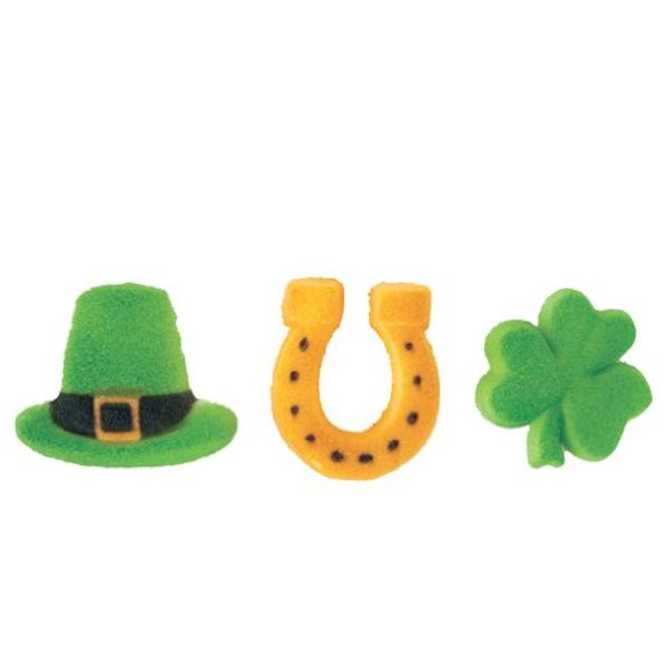 St Patrick's Day Good Luck Asst. Sugar Decorations Cookie Cupcake Cake 12 Count