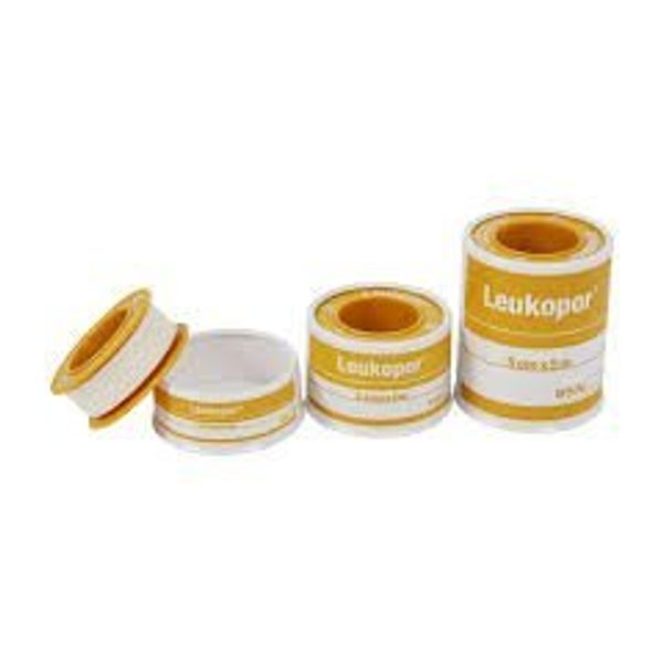 Leukopor hypo-allergenic surgical tape 1.25cm x 5m (x2 Tapes)