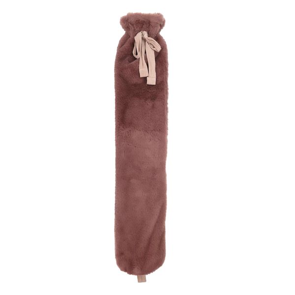 Long Hot Water Bottle Pink Faux Fur 2 litres