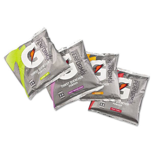 Gatorade Thirst Quencher Powder, 4 Flavor Variety Pack, 21oz Pouches (Pack of 32)