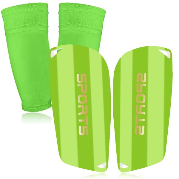 Soccer Shin Guards for Kids Youth, Shin Guard and Shin Guard Sleeves for Boys and Girls for Football Games EVA Cushion Protection Reduce Shocks and Injuries Green S