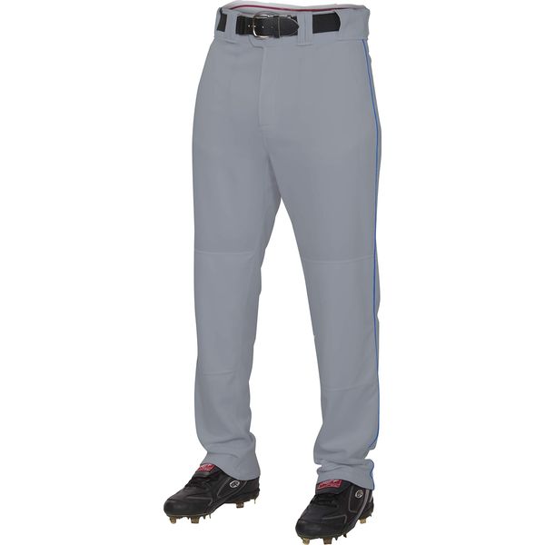 Rawlings PRO 150 Series Game/Practice Baseball Pant | Adult Small | Piped - Grey/Royal | Relaxed Fit