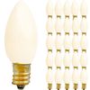 EST. LEE DISPLAY L D 1902 Indoor ＆ Outdoor String Light C7 E12 Ceramic Christmas Replacement Bulbs Solid Opaque White Twinkle