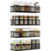 Spice Rack Wall Mount, 4 Pack Pantry Door Organizer & Hanging Storage Baskets...