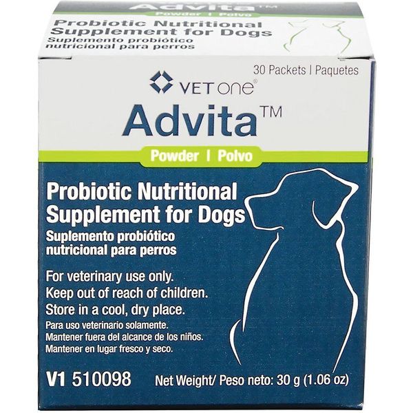 VetOne Advita Powder Probiotic Nutritional Supplement for Dogs Box of 30 x 1gm