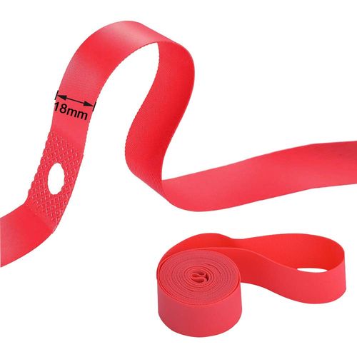 QitinDasen 4 x Premium PVC Bicycle Tyre Rim Tape, 24 Inch Mountain Bike Tyre Liner, Puncture Protection Rim Tape with 2 x Bicycle Tyre Levers (Red)