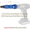Rivet Gun Adapter For Grill Blind Riveting Tool Setter Kit 6 Nosepieces Riveter
