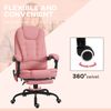 7-Point Vibrating Massage Office Chair with High Back Pink