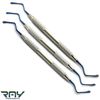 3Pcs Universal Lucas Bone Curettes Blue Titanium Tips Dental Surgical Instrument