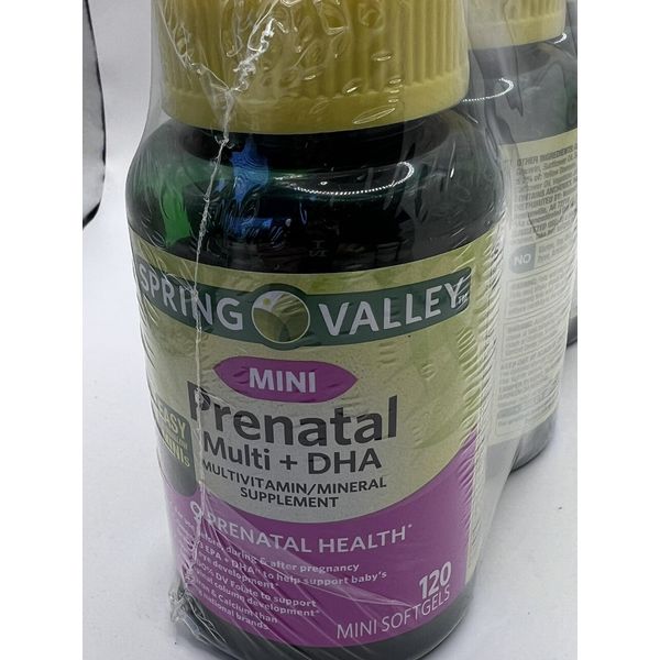 Spring Valley Mini Prenatal Complete Multivitamin Multi + DHA 120 Mini Softgels