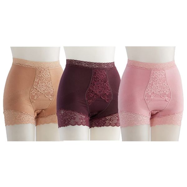 Tokimekirabo Women's Underwear, Urinary Protection Design, Set of 3, 3L, Berry Wine, Rose Pink, Brown Sugar, berry wine/rose pink/brown sugar