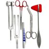 REFLEX HAMMER DIAGNOSTIC SET REUSABLE PENLIGHT TUNING FORKS SCISSORS 6PCS GERMAN