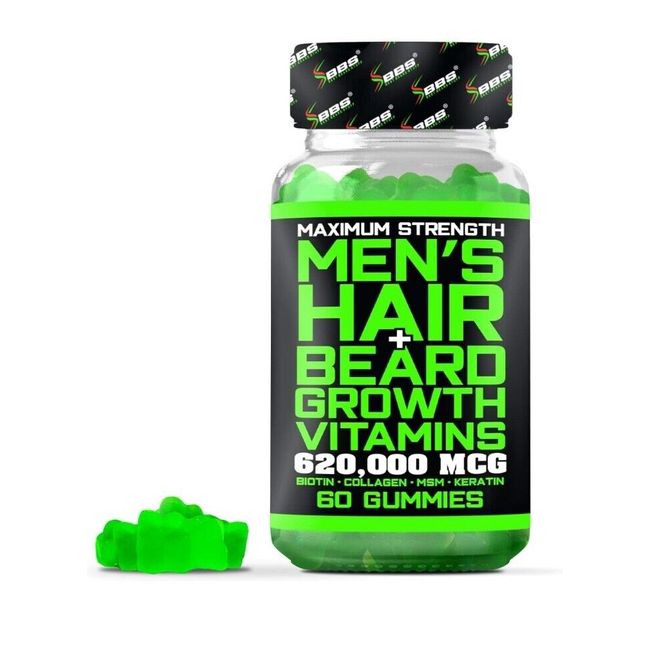 Beard Growth & Hair Growth Vitamins for Men - Maximum Strength 620000Mcg Biotin