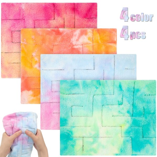 4 Pcs Marble Maze Mat Sensory Fidget Stress Relief Toys Calming Sensory Mat Anxiety Relief Toys Fidget Sensory Fabric Toys for Teens School Home Reduce Stress (Marble Maze Style,8.66 x 6.3 in)