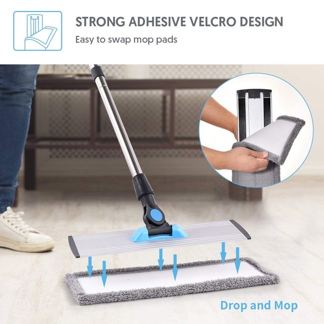 Microfiber Spray Mop for Floor Cleaning - MANGOTIME Floor Mop Dry Wet Mop  for Hardwood Laminate Tile Wood Floor Cleaning Kitchen Dust Mop with 3