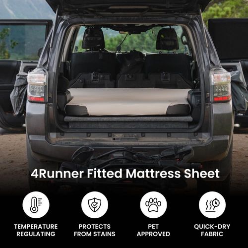 Luno Fitted Sheet for Car Air Mattress Compatible with 4Runner Mattress - SUV Camping Mattress Sheet - Soft, Breathable & Temperature-Regulating - A Secure Fit for Outdoor Comfort (Stone Gray)