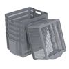 Cand 6-Pack Stackable Plastic Woven Basket Organizer, Large Stacking Storage Bin