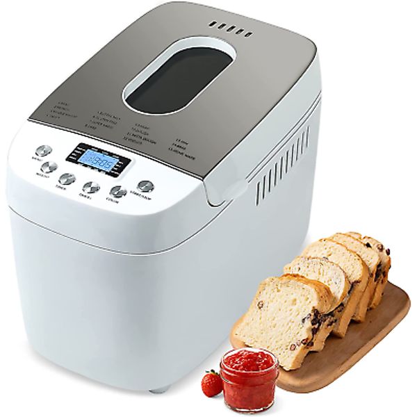 3.3LB Bread Maker Machine Automatic Bread Machine with Dual Kneading Paddles 15-