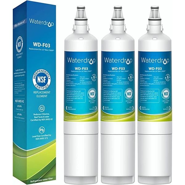 Waterdrop Water Filter Replacement for LG® LT600P®, KENMORE® 9990, 3 PACK
