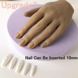 Fushen Acrylic Nail Practice Hand Silicon Nail Hand Practice Mannequin Hand Fake  Hand Nails Practice Nail Tech Training Hand Manicure Hand Practice for  Acrylic(Nude)