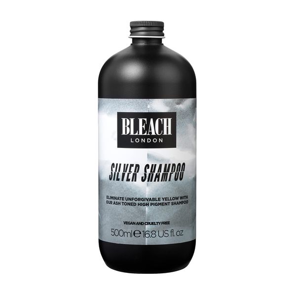 BLEACH LONDON Silver Shampoo - High Pigmented Ashy Silver Rinse, Vegan Cruelty Free, colour Protected Clean, colour Depositing Toning Formula 16.8 fl oz