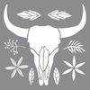 DECO ART Stencil 10X10 Americ Cow Skull, One Size