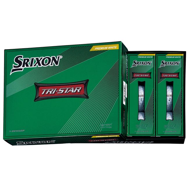 Dunlop Golf Balls 2022 SRIXON TRI-STAR 1 Dozen (Pack of 12) Premium White