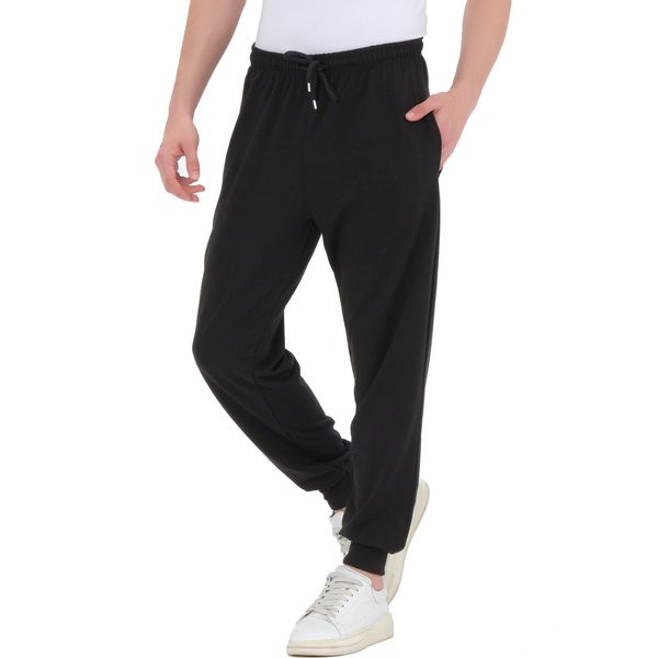 Smith Solo Jogginghose Herren – Jogger Männer Modern | Baumwolle Jungen Slim Fit Freizeithose | | Sporthose – Training – Trainingshose | Schwarz / Gummizug, L