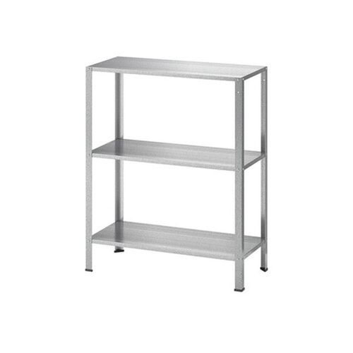 Bika IKEA HYLLIS 3-tier small shelving unit iron shelving storage bookcase veranda living room furniture interior, silver_104.283.27