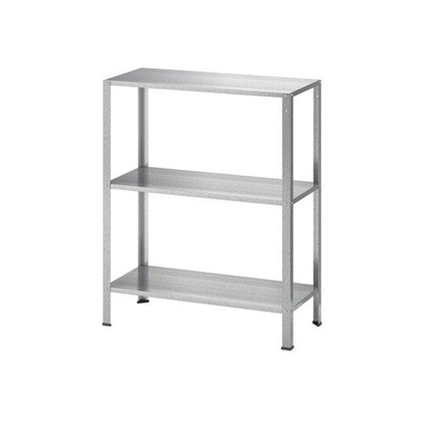 Bika IKEA HYLLIS 3-tier small shelving unit iron shelving storage bookcase veranda living room furniture interior, silver_104.283.27