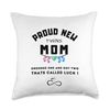 Proud new twins mom funny saying ordered one and got two Throw Pillow