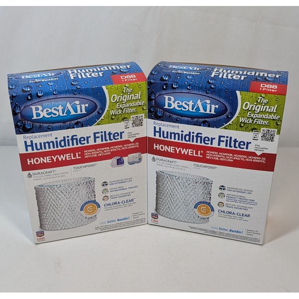 BestAir Replacement Humidifier Filter Model #D88 Lot of 2