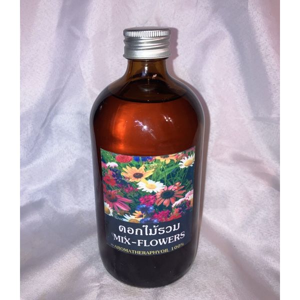 MIX-FLOWERS AROMATHERAPY 100% Extra Large Oil Bottle.