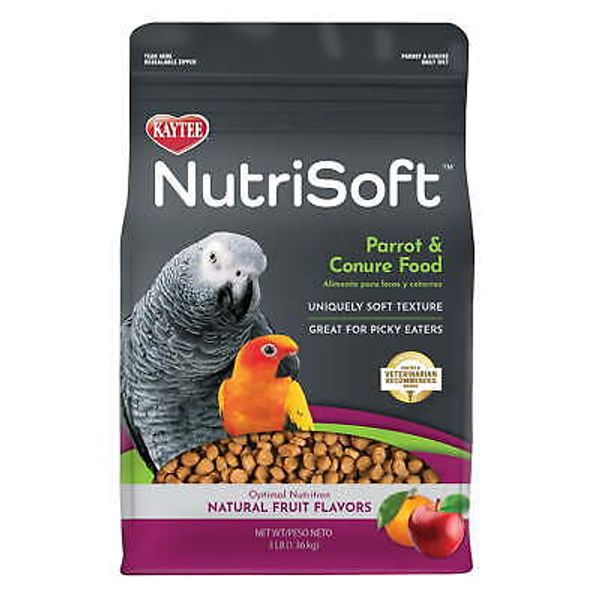 Nutri Soft Pet Parrot & Conure Bird Food Seed, 3 Pound