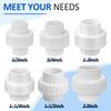 BOUYAO 1-1/4" PVC Union Coupling Pipe Fitting (Socket x Socket), 1.25 Inch PVC Adapter Schedule 40, EPDM O-Ring, White 2 Pack