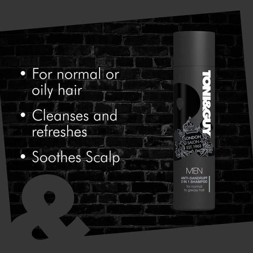 Toni & Guy Anti-Dandruff with Mineral Extract 2 in 1 Shampoo for Dry and Itchy Scalp, 250ml